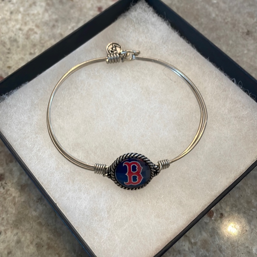 Luca and Danni Silver Boston Red Sox Bracelet with clasp